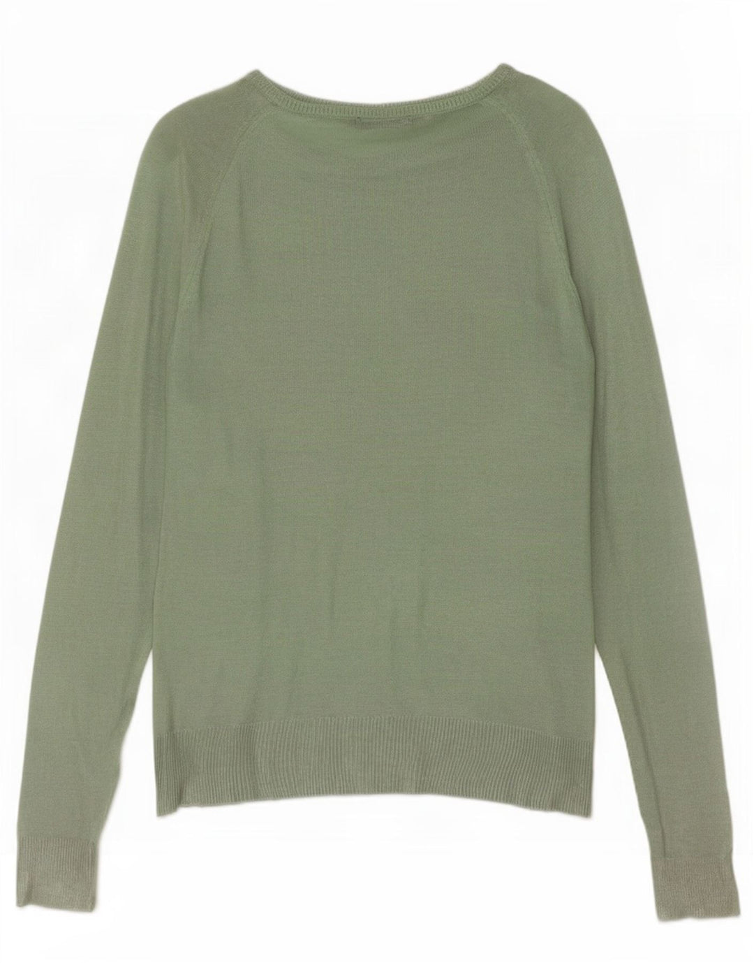 Zara Suéter feminino com gola canoa e gola redonda Reino Unido 14 verde médio