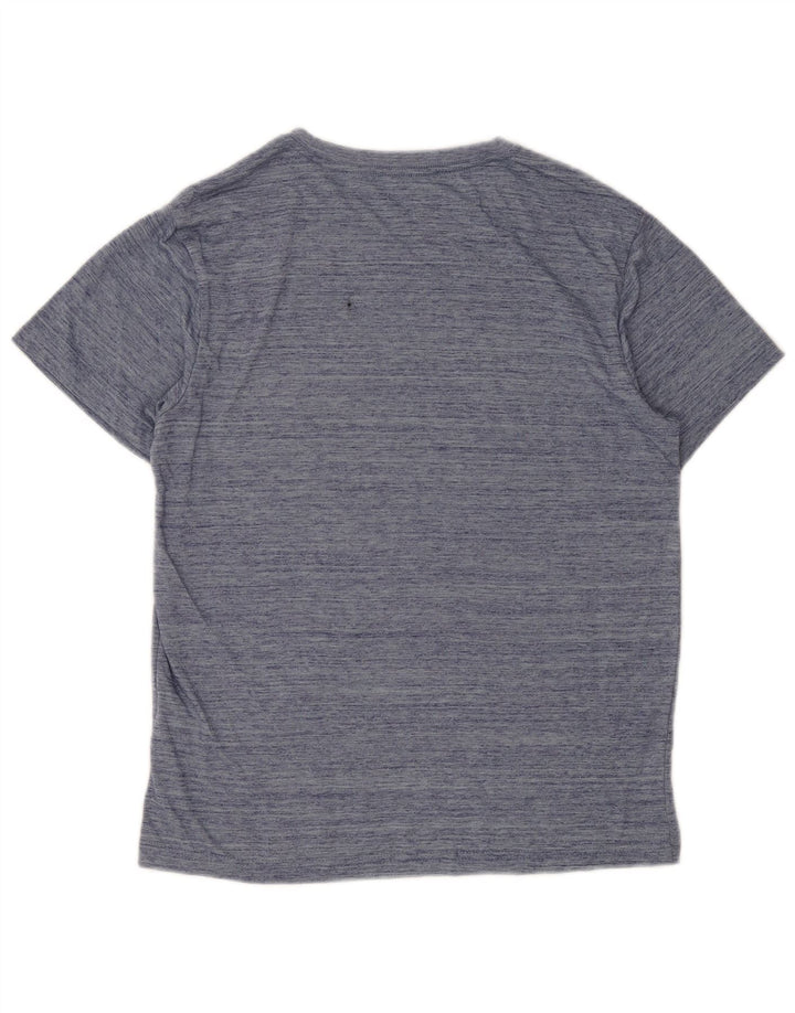 Camiseta masculina Hurley com estampa gráfica pequena de poliéster manchado azul marinho