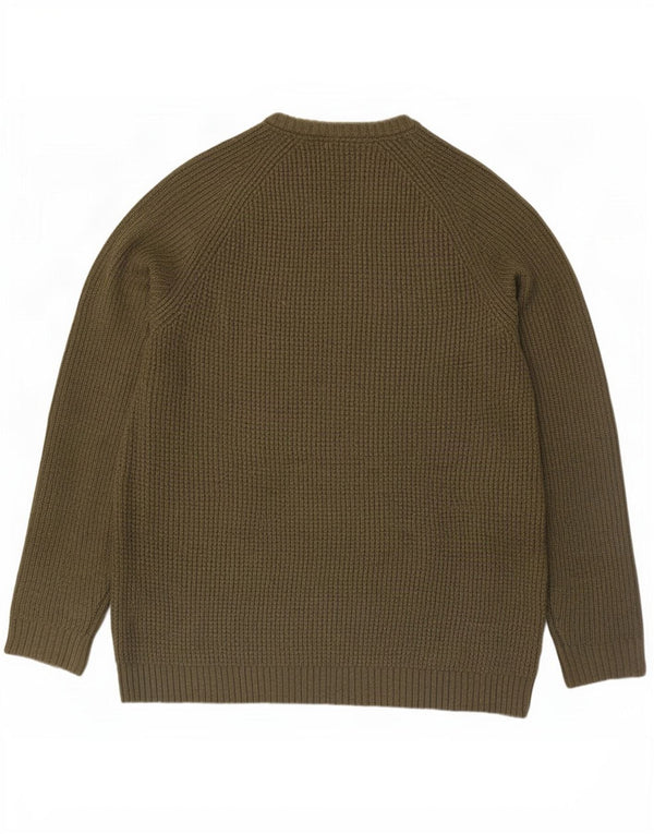Suéter masculino com gola alta e gola redonda Fat Face 3XL acrílico cáqui