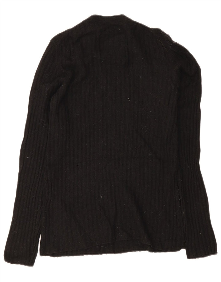 Suéter feminino Superdry com gola redonda e 8 lã preta pequena