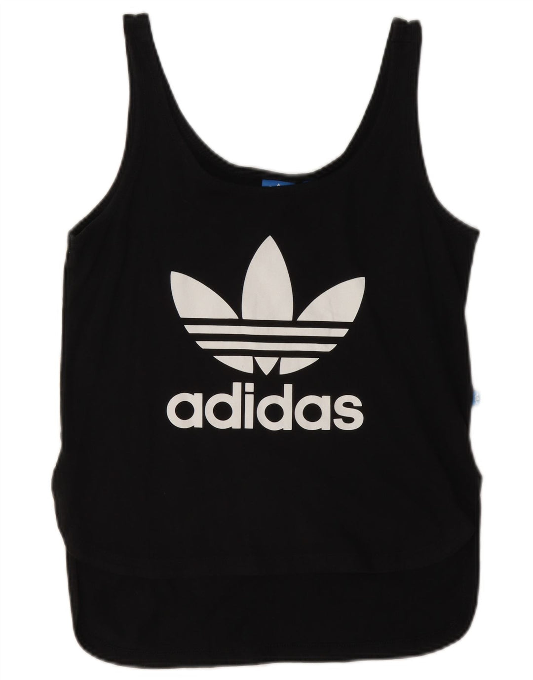Adidas Womens Graphic Vest Top UK 10 Pequeno Algodão Preto