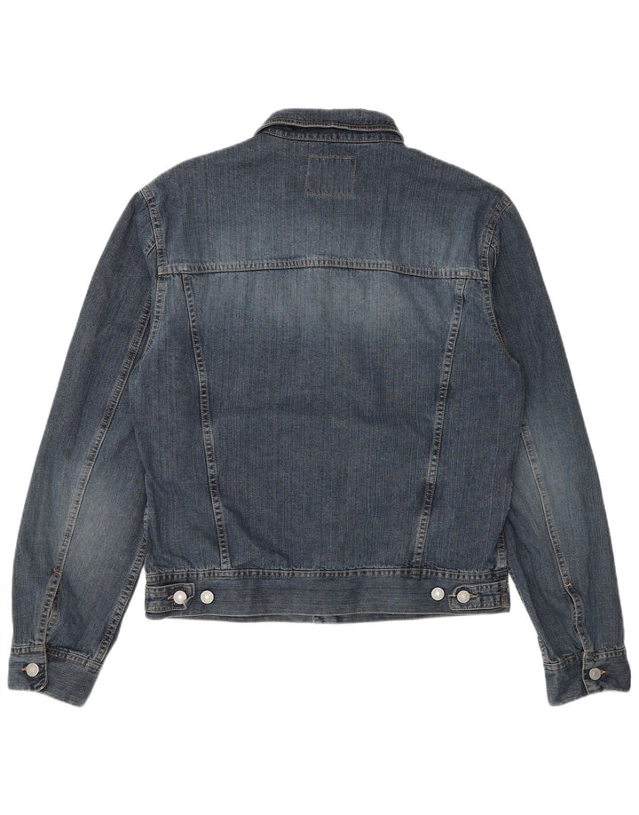Jaqueta jeans masculina Sisley UK 40 grande algodão azul