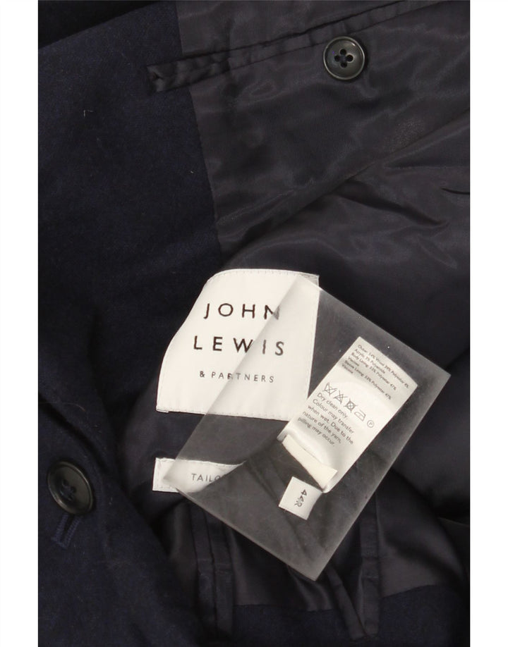 Jaqueta blazer masculina de 2 botões John Lewis Reino Unido 44 2XL lã azul marinho