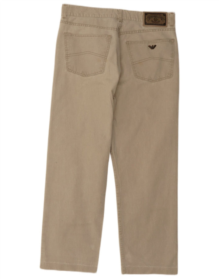 Calça jeans reta masculina Armani W36 L28 algodão bege