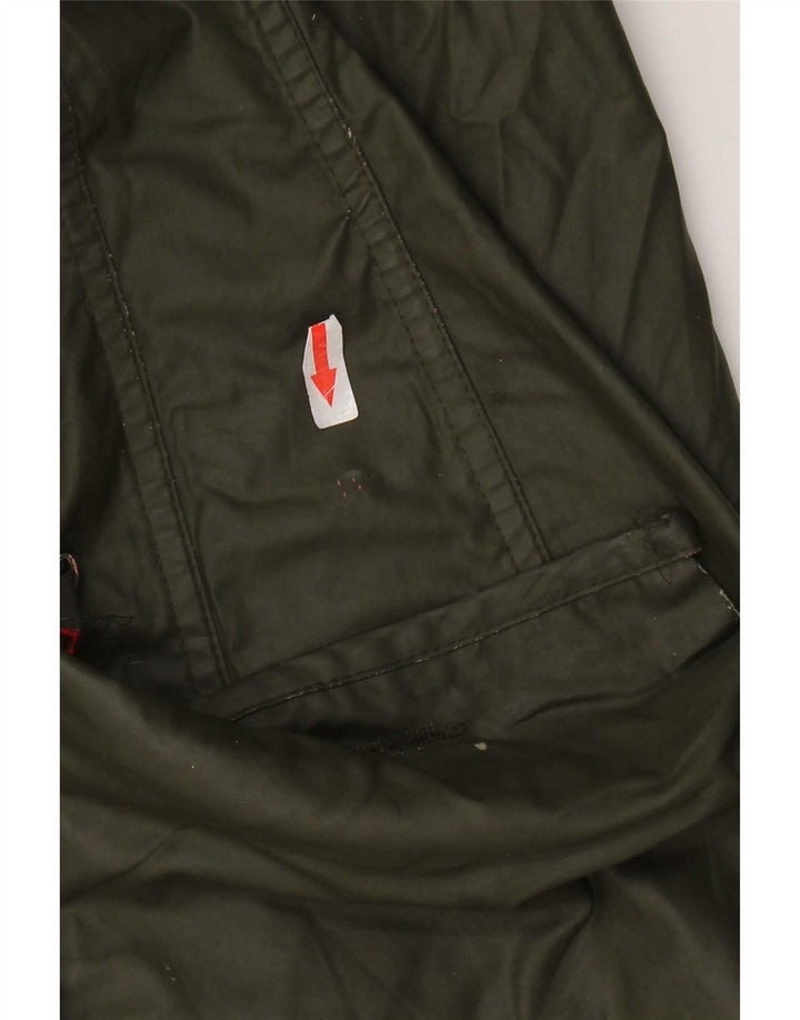 Jaqueta feminina de algodão encerado Barbour UK 10 pequena cáqui