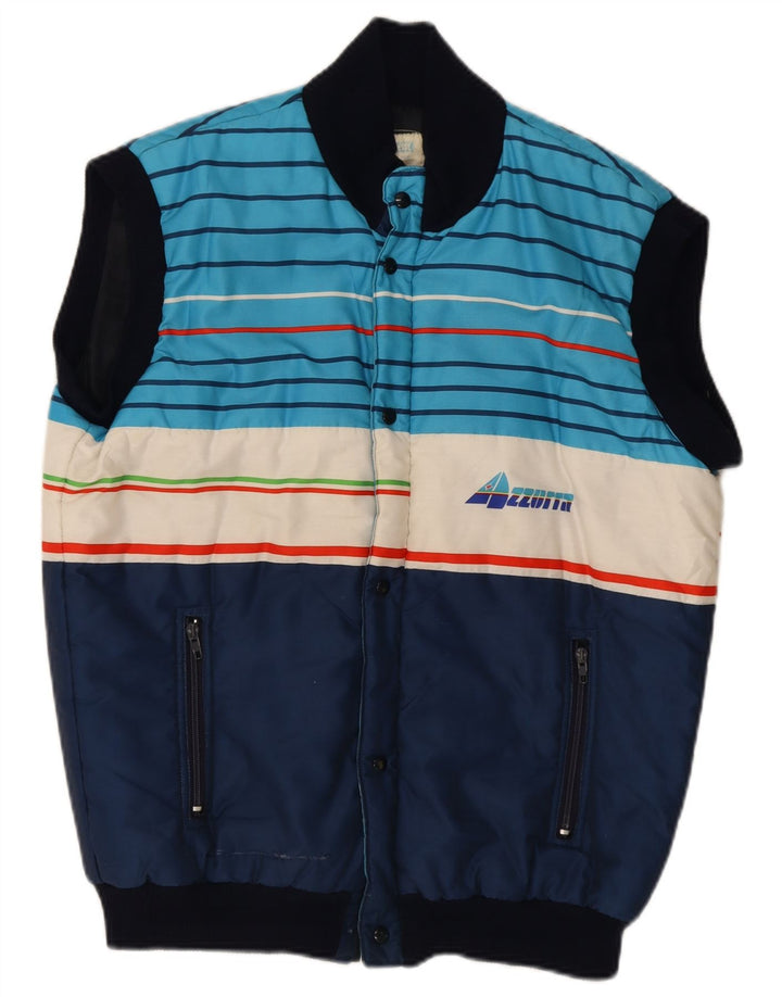 Colete acolchoado masculino Azzurra UK 40 grande poliéster colorblock azul marinho