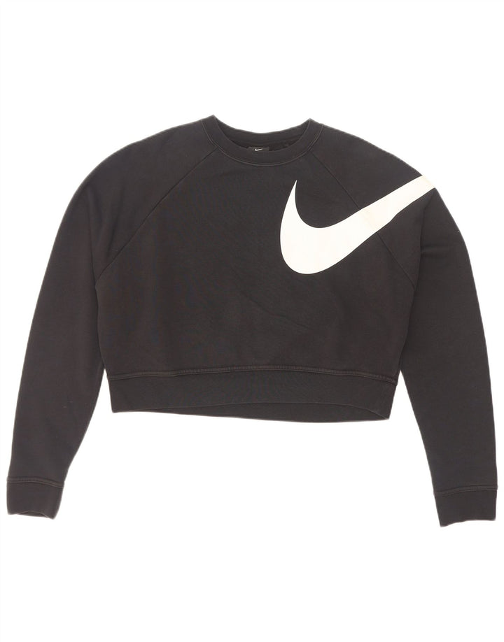 Moletom Nike Feminino Oversized Crop Graphic Jumper UK 6 XS Preto