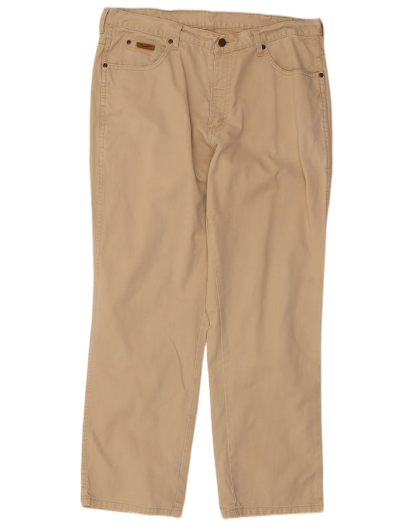 Wrangler Calça masculina reta casual W30 L30 algodão bege