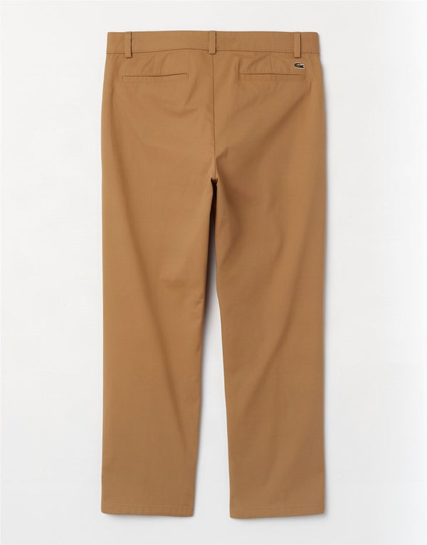 Lacoste Mens Straight Chino Calças Tamanho 46 Grande W36 L32 Algodão Bege
