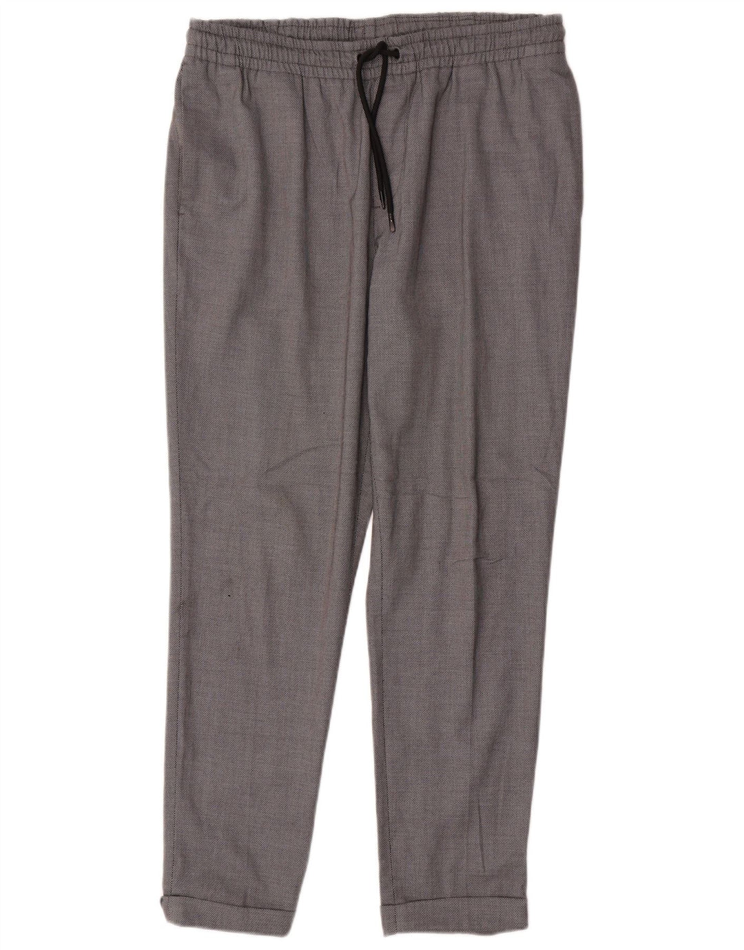 Calça Chino Slim Feminina Zara Grande W32 L28 Poliéster Cinza