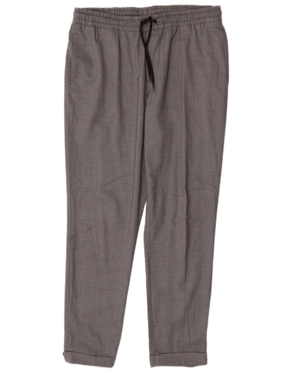 Calça Chino Slim Feminina Zara Grande W32 L28 Poliéster Cinza
