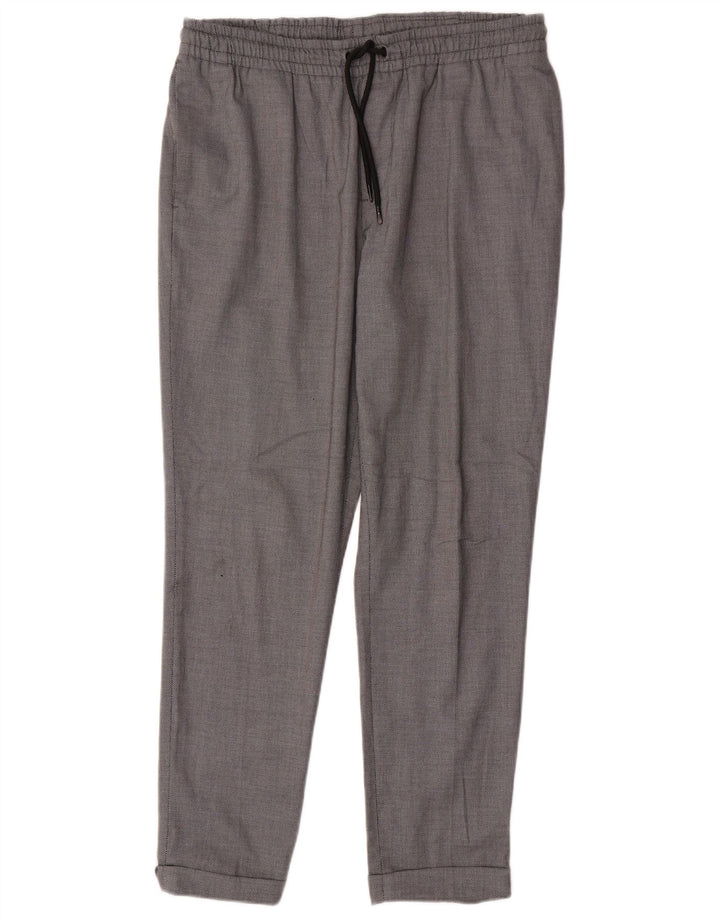 Calça Chino Slim Feminina Zara Grande W32 L28 Poliéster Cinza