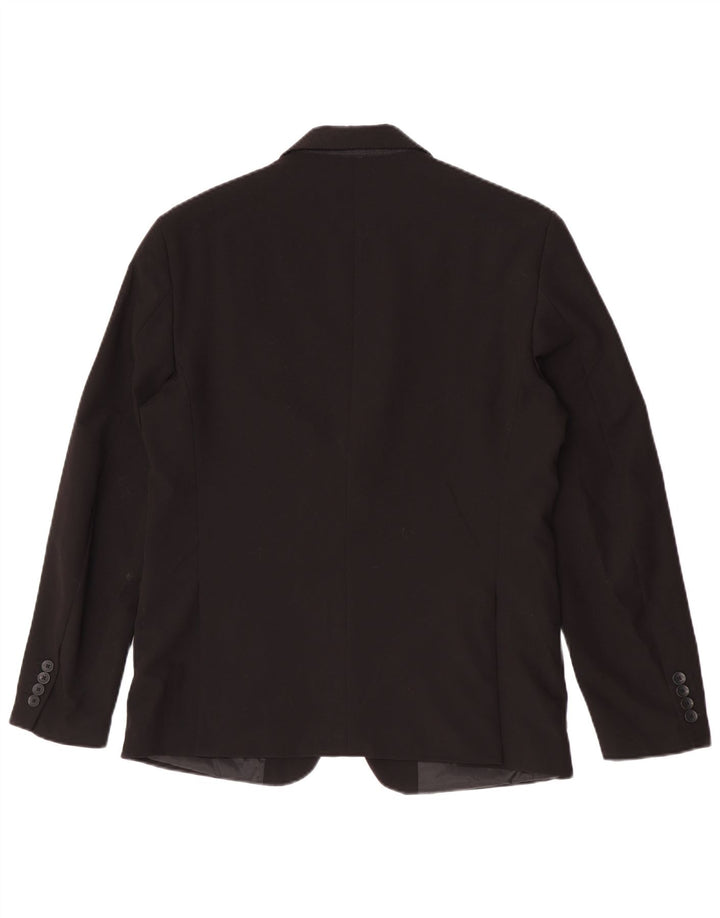 Jaqueta blazer masculina Zara com 2 botões EU 52 grande poliéster preto