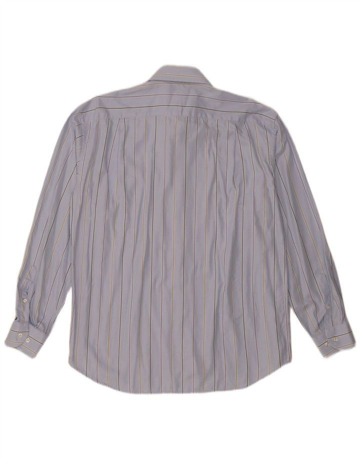 Camisa masculina Roccobarocco tamanho 42 16 1/2 grande listrada azul