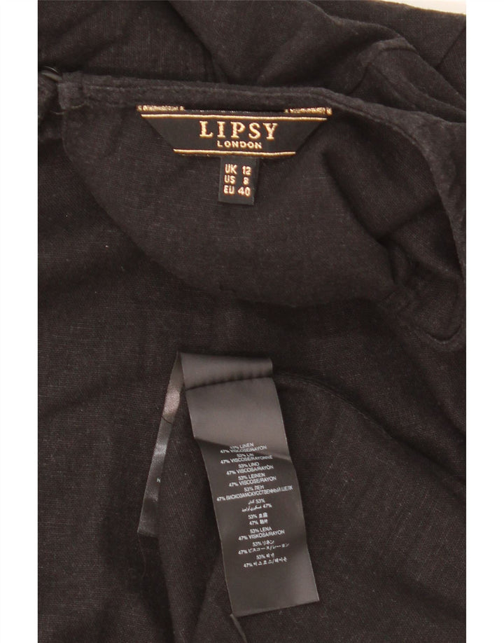 Vestido Lipsy Feminino UK 12 Médio Linho Preto