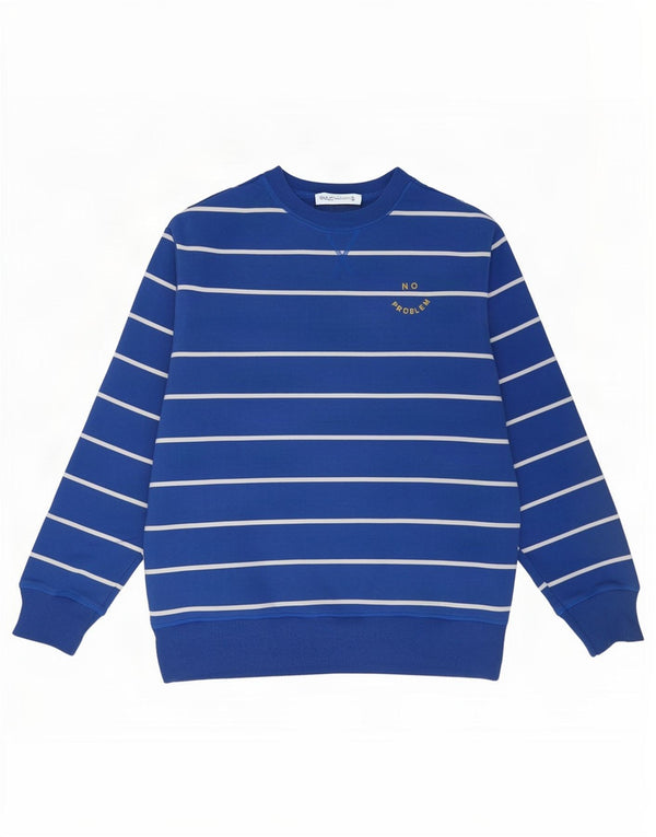 Suéter feminino Marks & Spencer UK 16 grande algodão listrado azul
