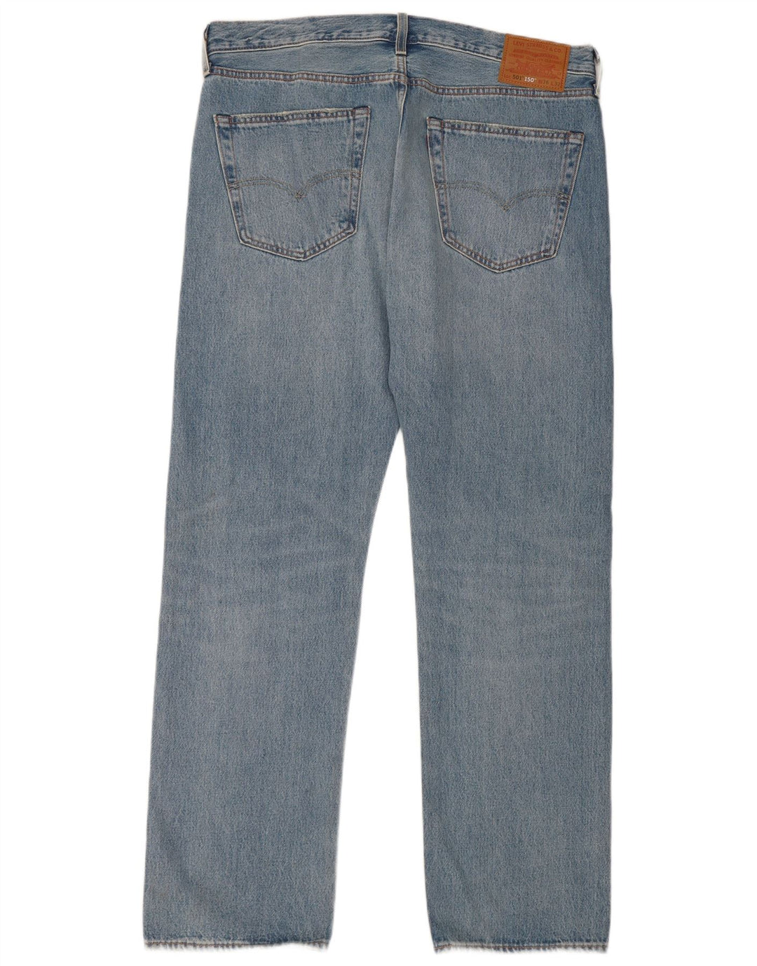 Levi's Masculino 501 Straight Jeans W36 L32 Azul Patchwork Algodão