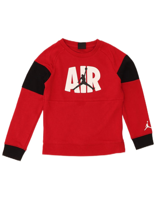 Suéter gráfico Jordan Boys 6-7 anos grande bloco colorido vermelho