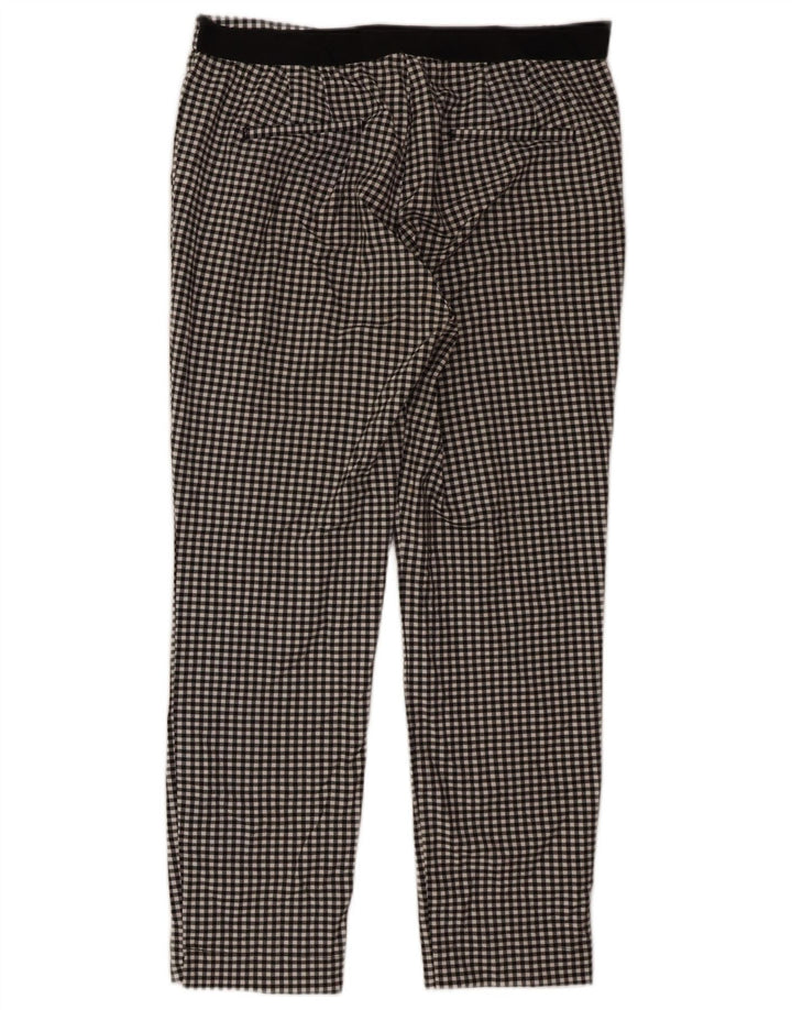 Calça Chino Slim Feminina Zara XL W32 L27 Preto Gingham Poliéster