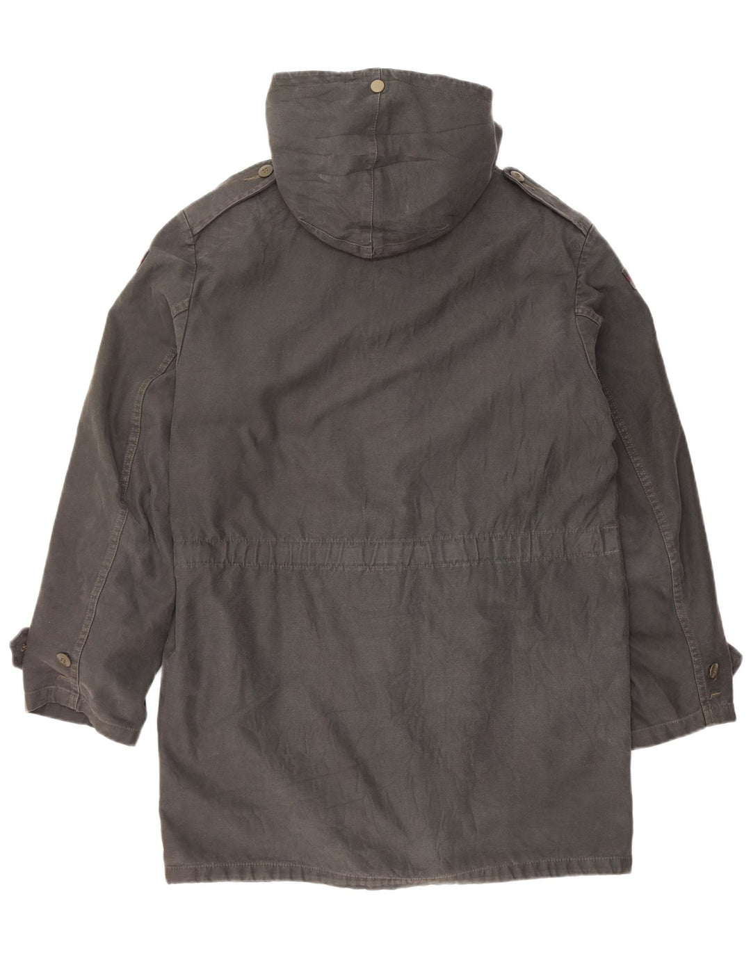 Jaqueta Parka masculina vintage com capuz UK 38 cinza médio