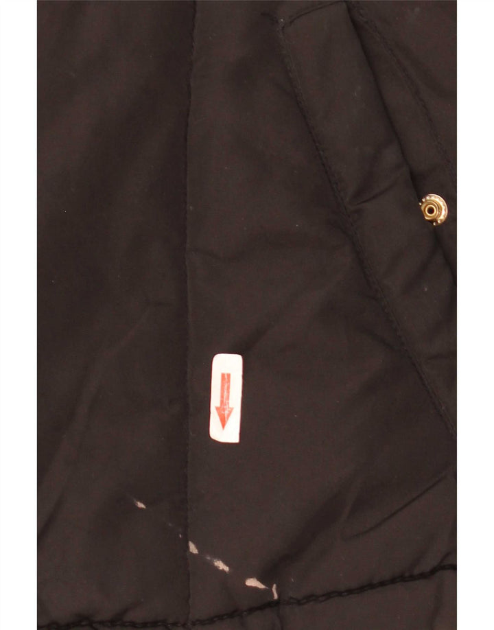 Jaqueta acolchoada grande com capuz feminina Topshop Reino Unido 8 poliéster preto pequeno