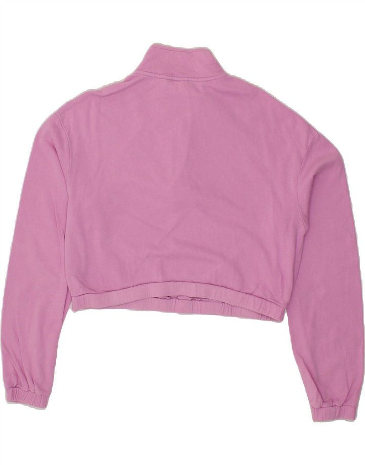VANS Womens Oversized Crop Zip Neck Sweatshirt Jumper UK 10 Small Pink Vintage Vans and Second-Hand Vans from Messina Hembry 