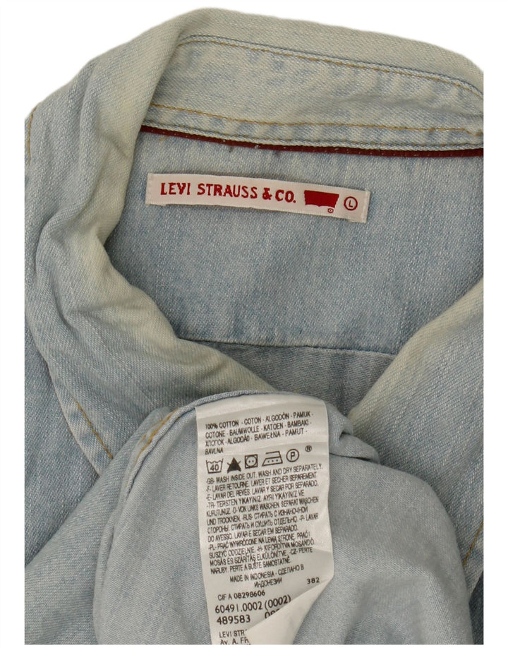 Camisa jeans masculina Levi's grande algodão azul