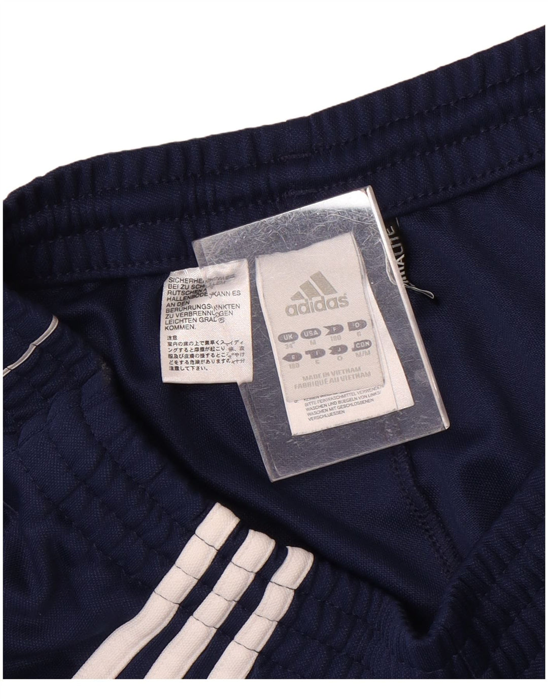Calça de treino masculina Adidas Climalite médio azul marinho colorblock