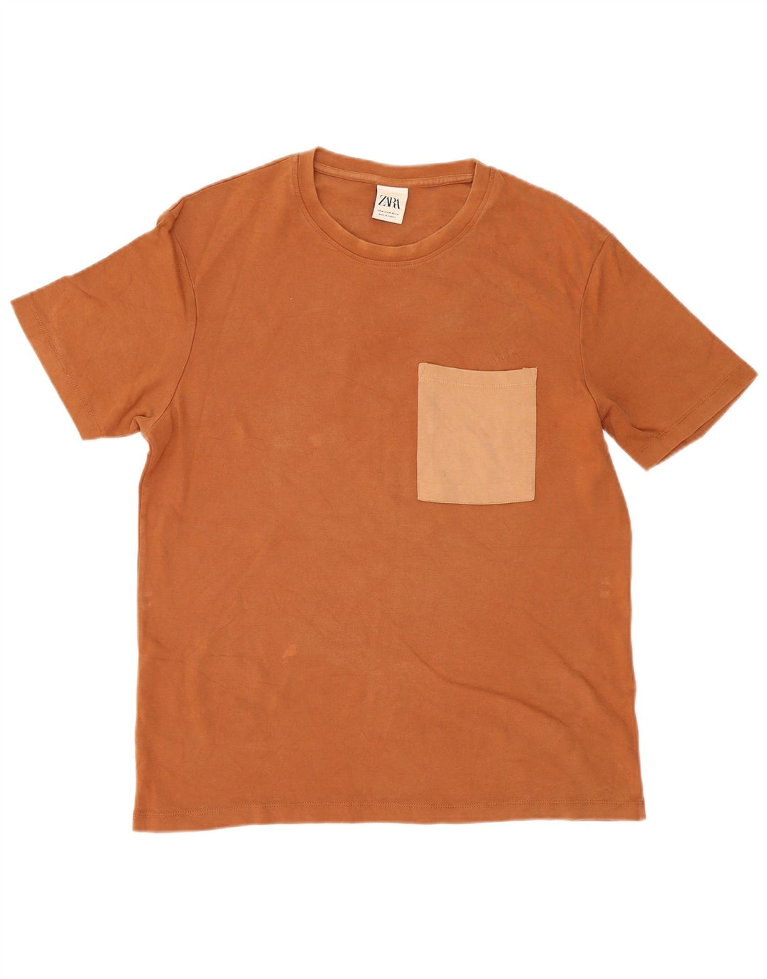 Zara Camiseta masculina Top Marrom Médio