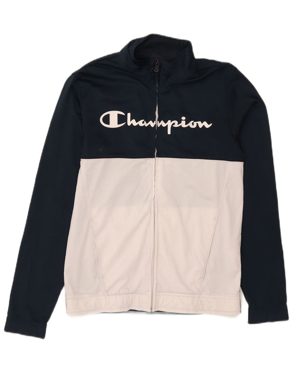 Champion Mens Graphic Tracksuit Top Jacket Pequeno Azul marinho Colourblock
