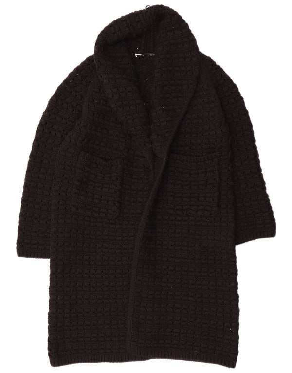 Zara Suéter feminino oversized longline aberto cardigan Reino Unido 14 médio preto