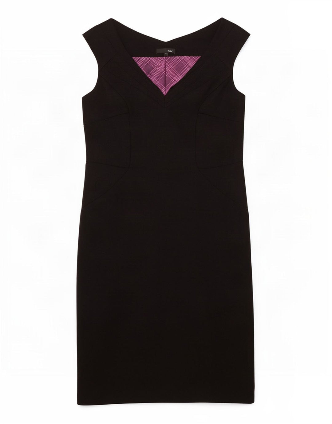 Próximo Vestido feminino sem mangas com bainha UK 10 pequeno poliéster preto