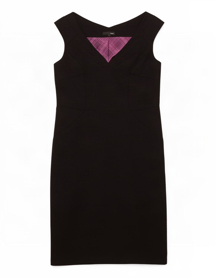 Próximo Vestido feminino sem mangas com bainha UK 10 pequeno poliéster preto