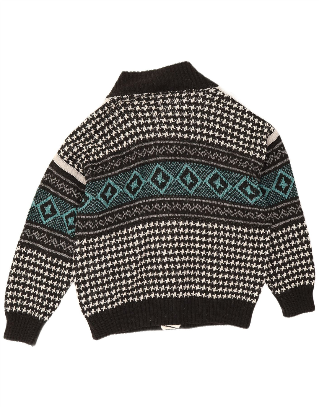 Suéter Cardigan Masculino Vintage XL Multicolorido Geométrico