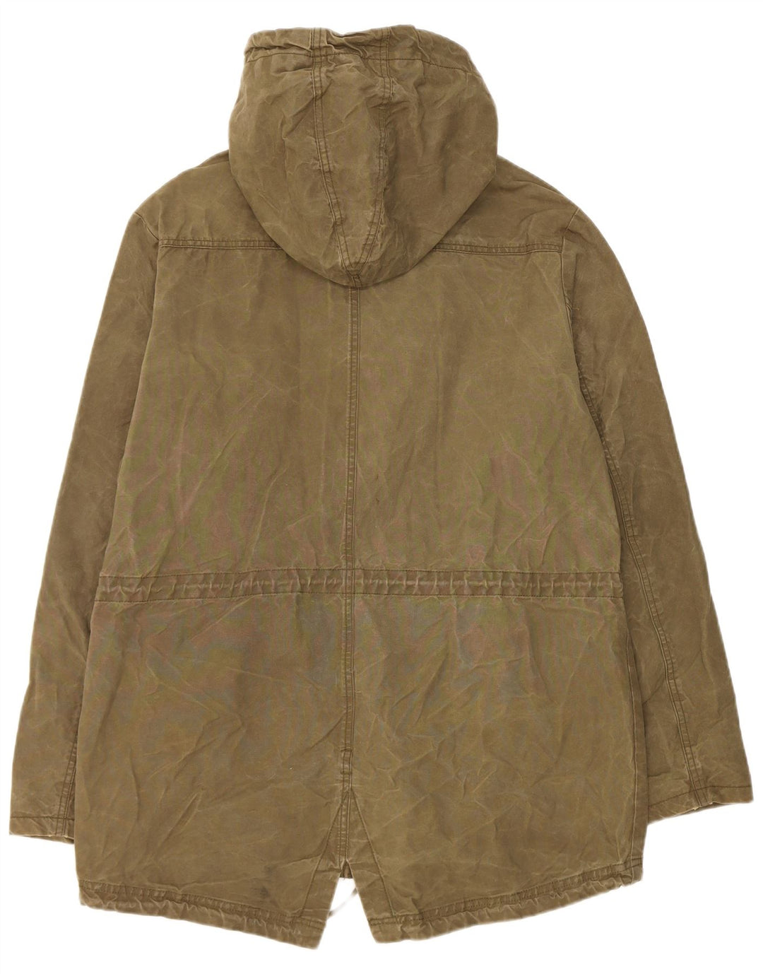 Jaqueta Parka masculina Bomboogie com capuz Reino Unido 42 XL algodão cáqui