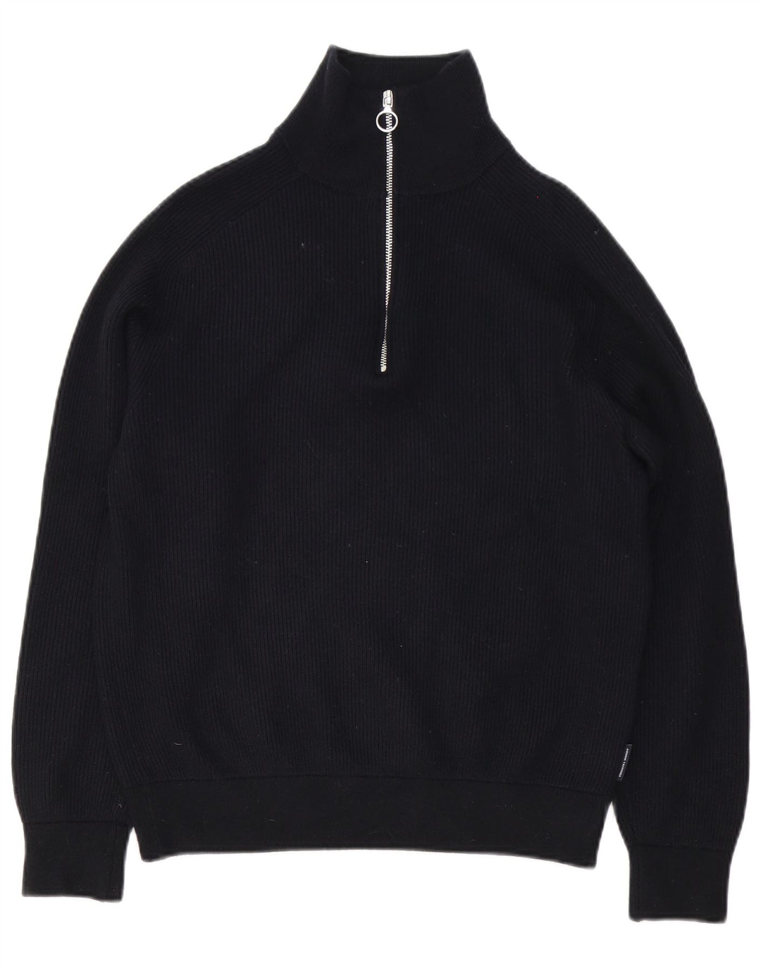 Suéter masculino Armani Exchange com zíper e gola alta de algodão preto