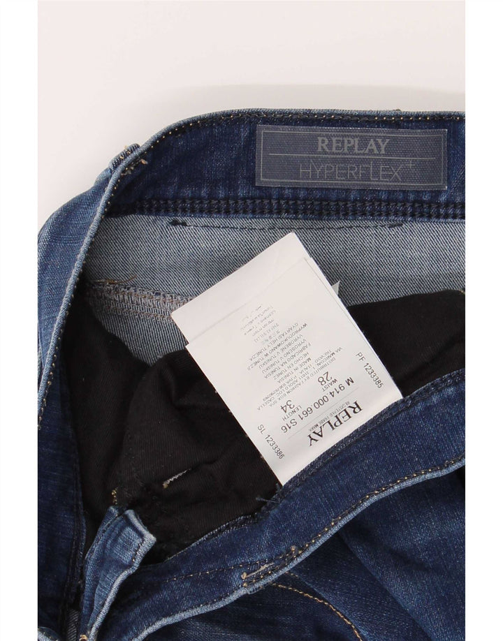 Replay Jeans Slim Masculino W28 L30 Azul Algodão