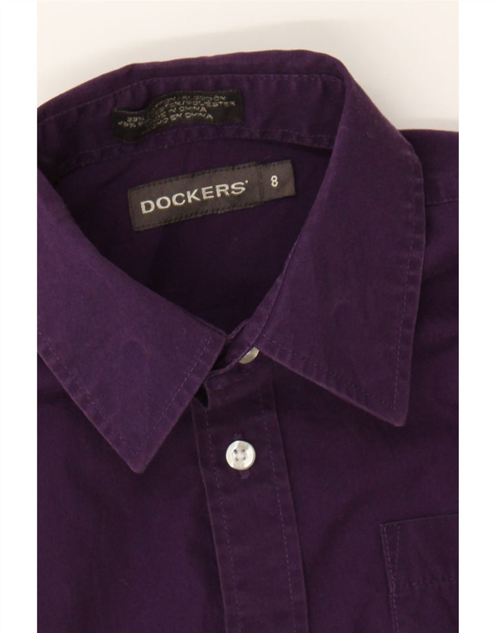DOCKERS Boys Shirt 7-8 Years Purple Cotton Vintage Dockers and Second-Hand Dockers from Messina Hembry 