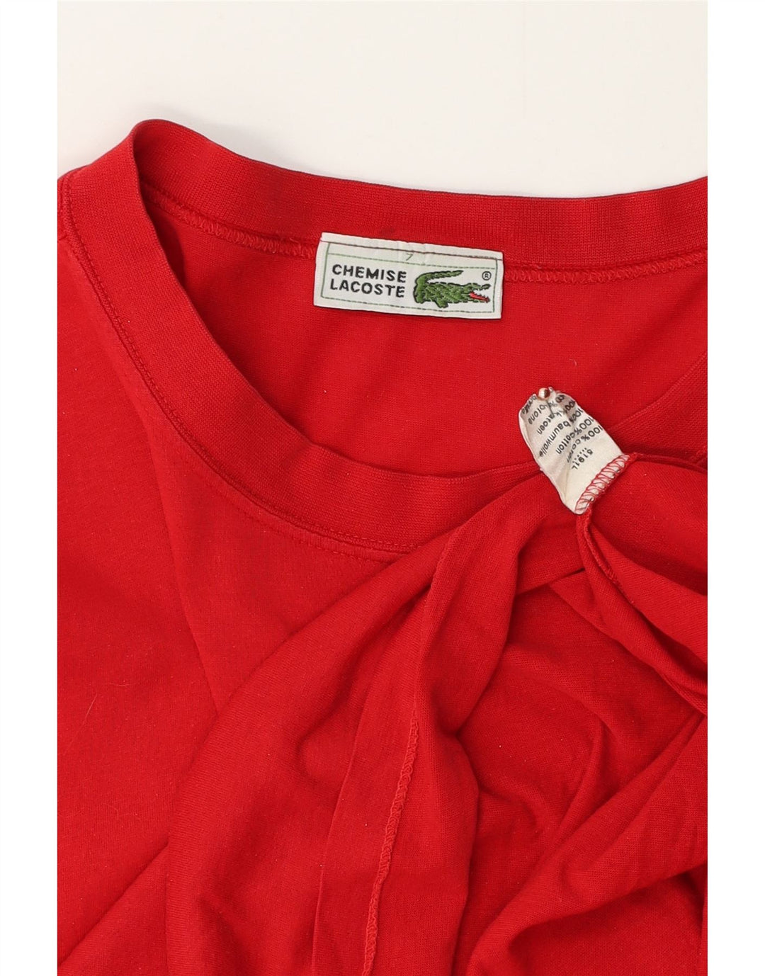 Camiseta masculina LACOSTE tamanho superior 7 2XL algodão vermelho