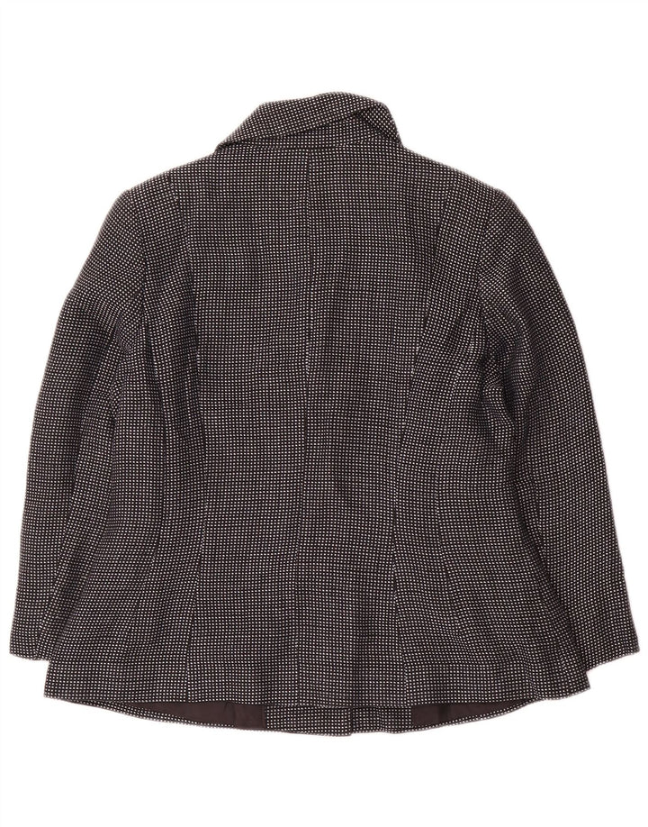 Jaqueta blazer feminina Marks & Spencer com 4 botões Reino Unido 14 médio azul marinho