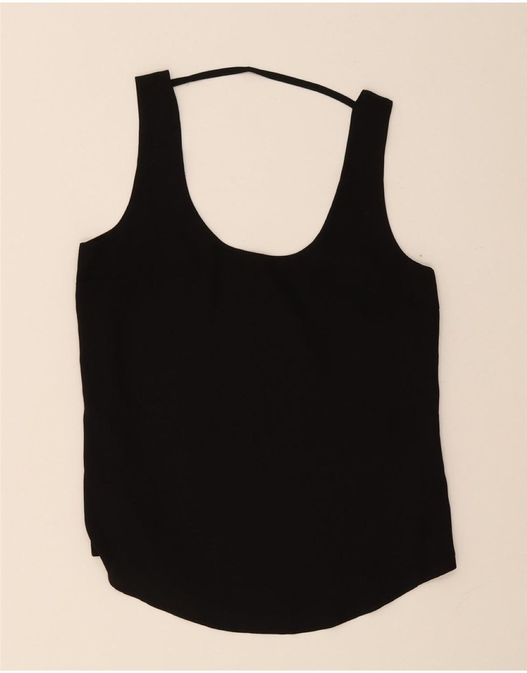 Blusa feminina sem mangas Oasis UK 8 pequena poliéster preto