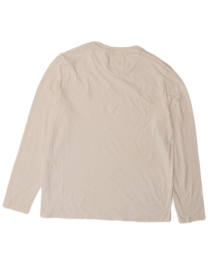 Lyle & Scott Camiseta masculina de manga comprida grande algodão branco