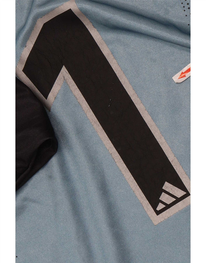 Adidas Mens Graphic Top Manga Longa Grande Azul Colorblock Poliéster