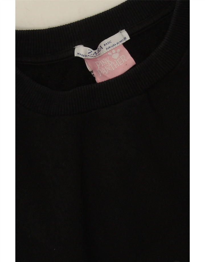Zara Womens Pink Panther Oversized Moletom Jumper Reino Unido 14 Médio Preto