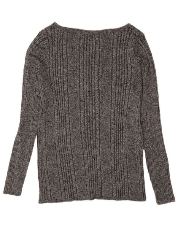 Top feminino Marks & Spencer manga comprida UK 18 XL cinza viscose