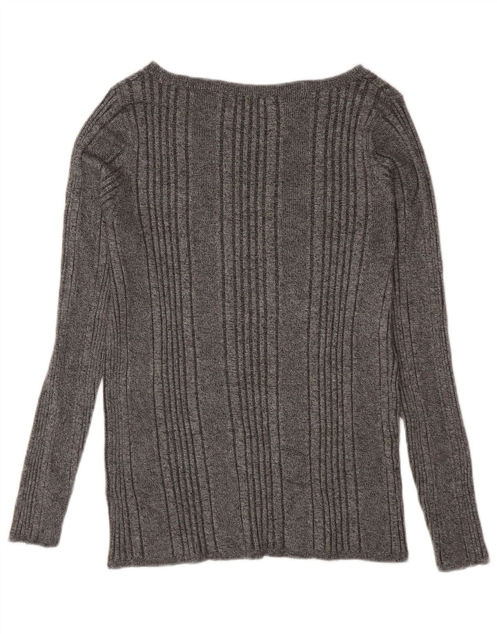 Top feminino Marks & Spencer manga comprida UK 18 XL cinza viscose