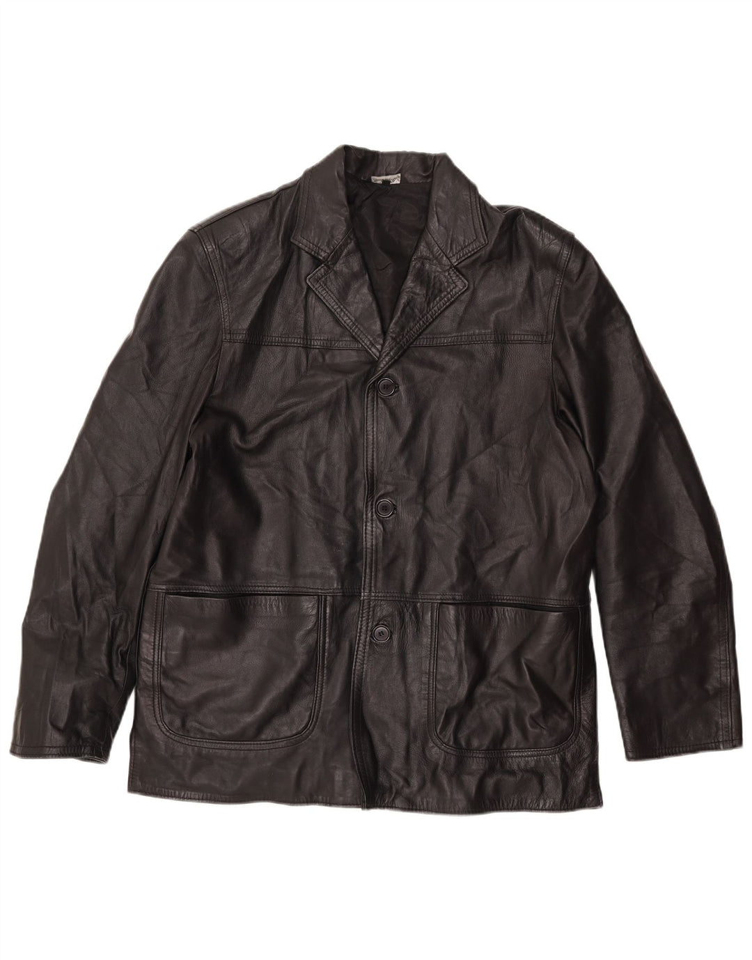 Jaqueta de couro masculina VINTAGE UK 42 XL couro preto