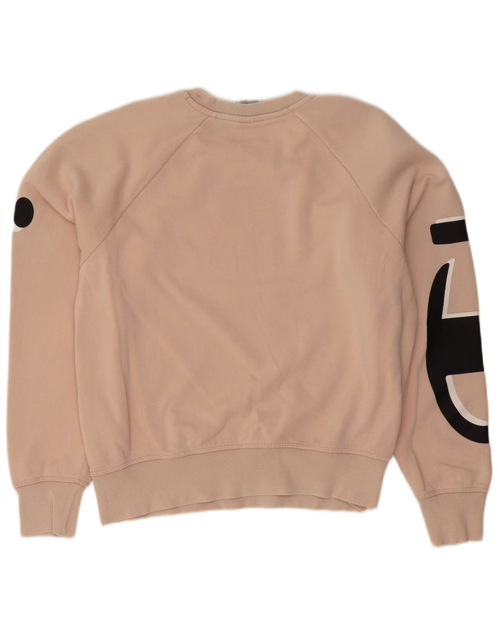 Champion feminino gráfico moletom jumper UK 14 médio algodão rosa