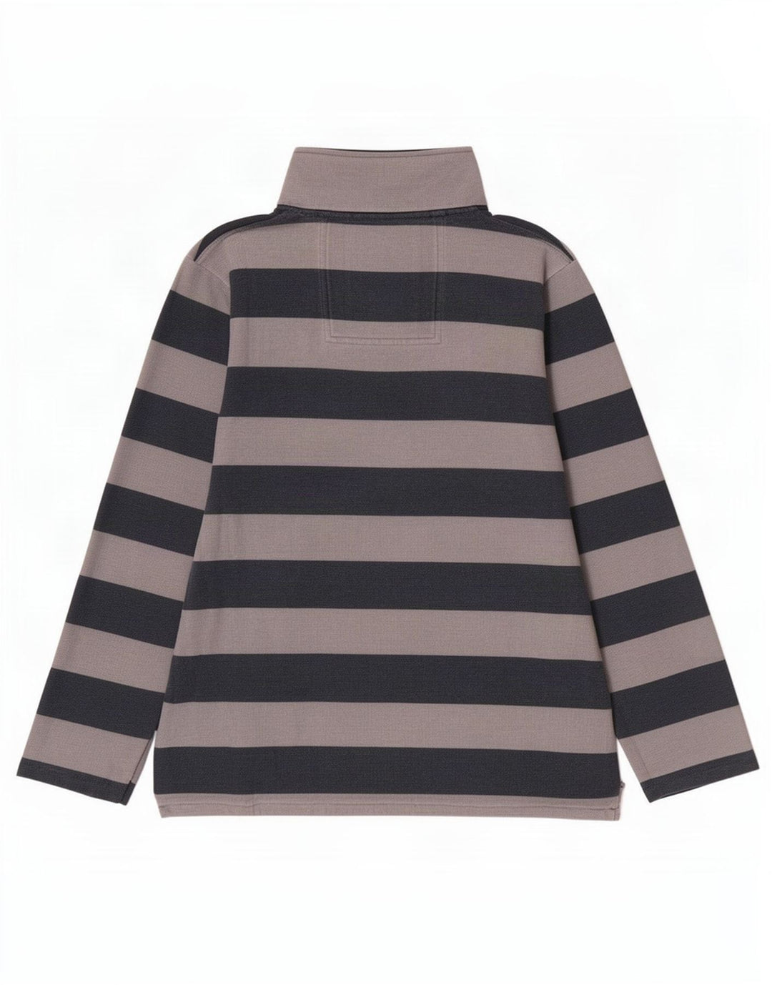 Crew Clothing Mens moletom com zíper e pescoço listrado cinza médio