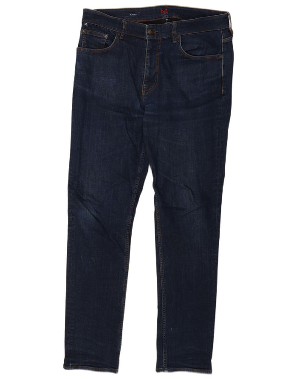 Crew Clothing Mens Slim Jeans W34 L31 Navy Blue Cotton
